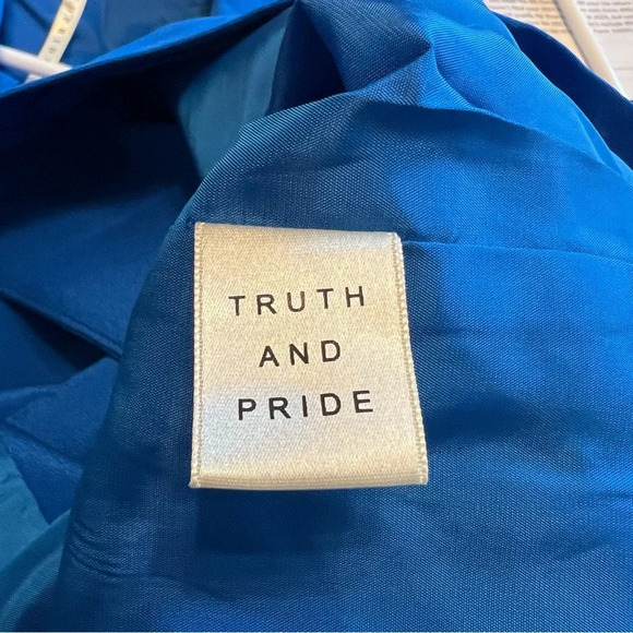 Truth and Pride 100% Silk Blue Blazer Women’s Size XS - Picture 8 of 10